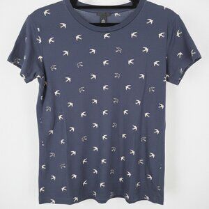 J. Crew "Soaring Bird" Navy Blue Graphic Art T-Shirt XS